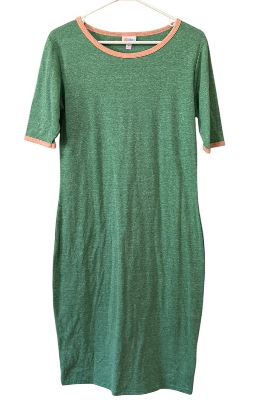 NWT LulaRoe Julia Women Sz Medium Dress Skater Teacher Stretch Relaxed Everyday